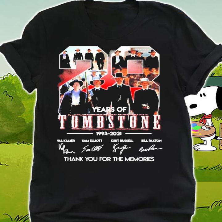 28 years Tombstone 1993-2021 signatures t-shirt shirt