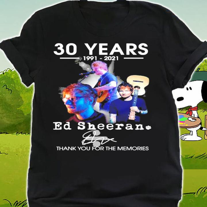 30 years 1991-2021 Ed Sheeran signature t-shirt shirt