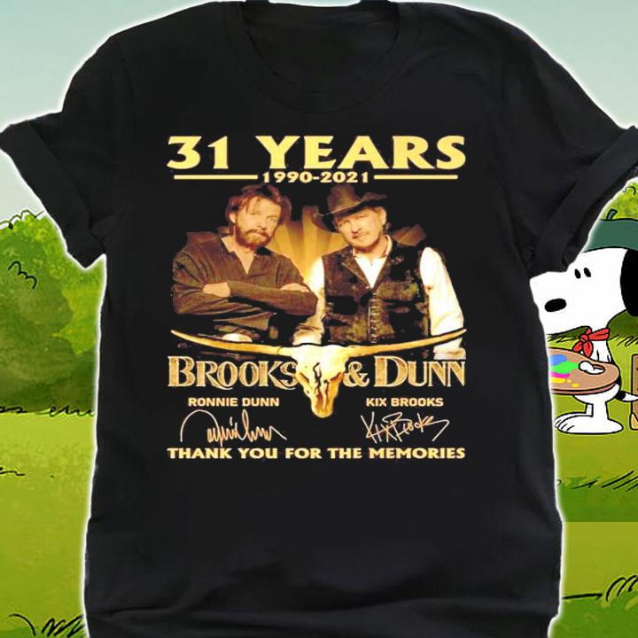 31 years 1990-2021 Brooks and Dunn signatures t-shirt shirt