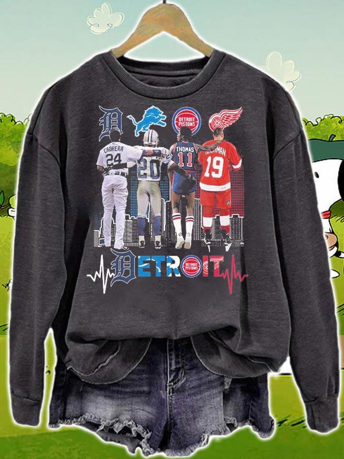 Detroit Miguel Cabrera Barry Sanders Isiah Thomas And Steve Yzerman Detroit Signatures T-Shirt sweatshirt