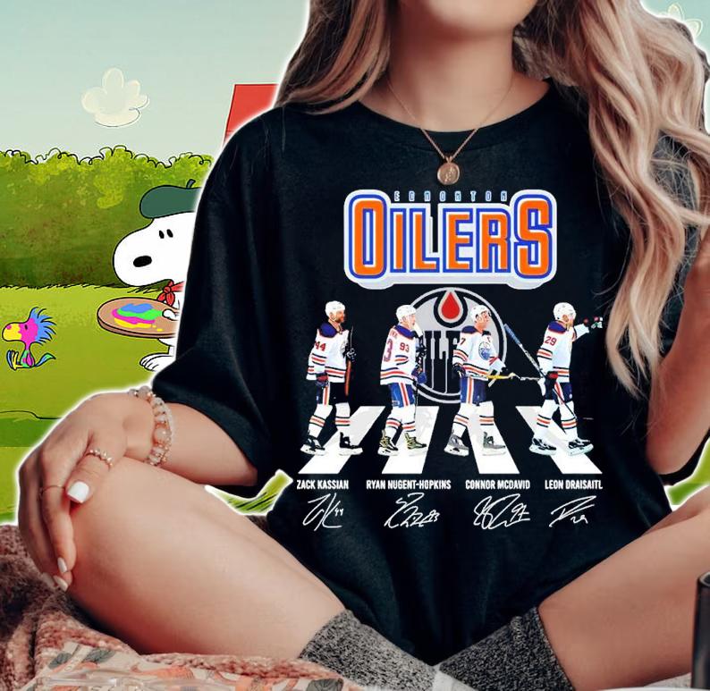 Edmonton Oilers Abbey Road signatures shirt woman shirt