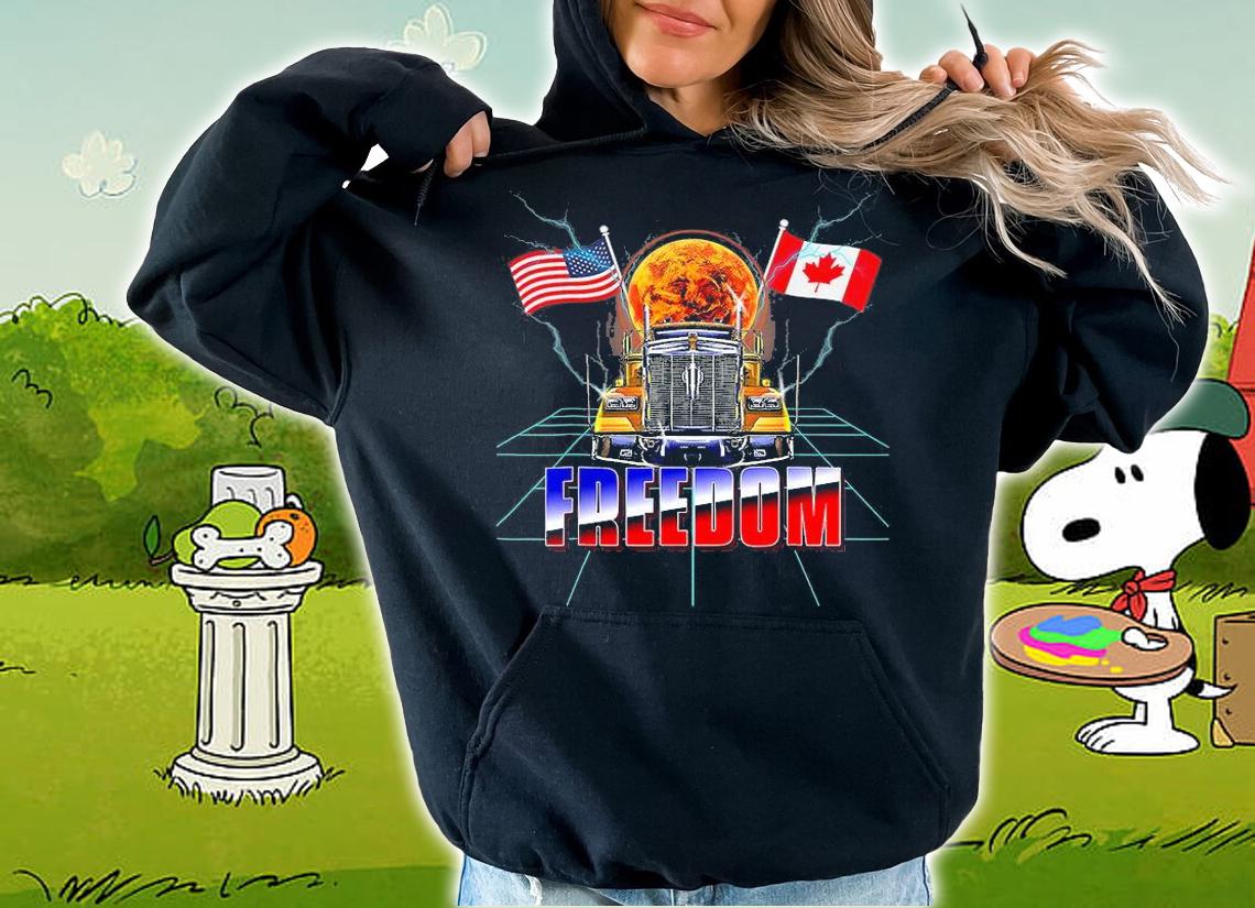 Freedom Convoy 2022 Canadian Truckers Support Flag Canada T-Shirt hoodie