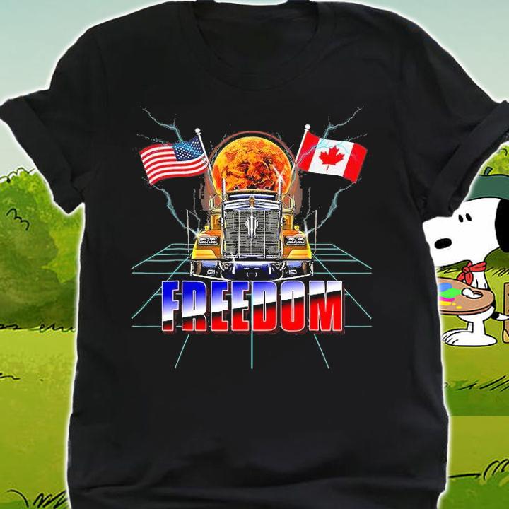 Freedom Convoy 2022 Canadian Truckers Support Flag Canada T-Shirt shirt