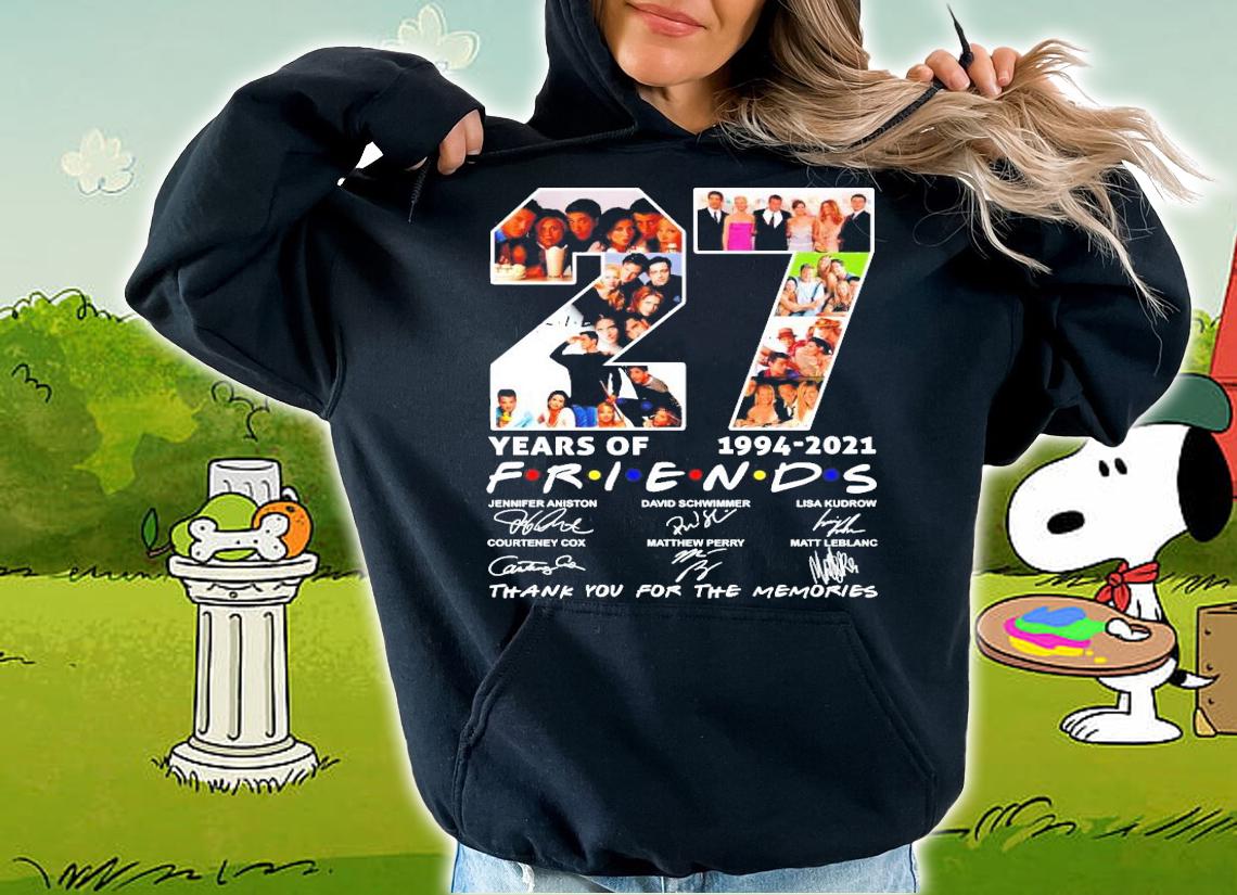 Friends TV Seires 27 years of 1994-2021 signatures t-shirt hoodie