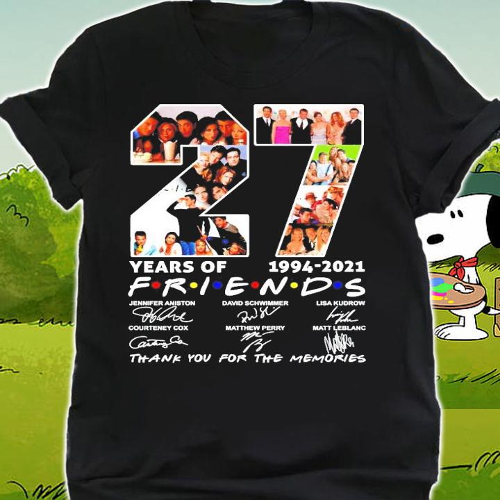 Friends TV Seires 27 years of 1994-2021 signatures t-shirt shirt