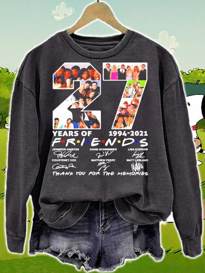Friends TV Seires 27 years of 1994-2021 signatures t-shirt sweatshirt