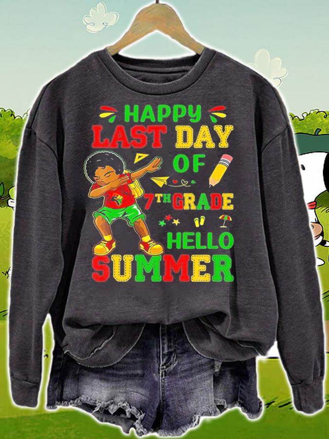 Happy Last Day Of 7Th Grade Dabbing Black Boys Juneteenth T-Shirt sweatshirt