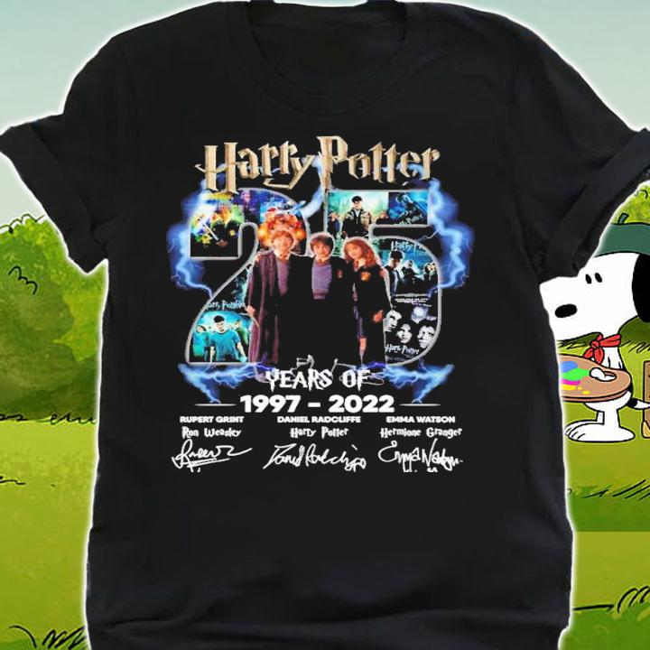 Harry Potter 25 Years Of 1997-2022 Character Signatures Shirt shirt