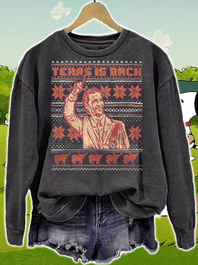 Hook 'Em Texas Is Back Christmas Shirt sweatshirt