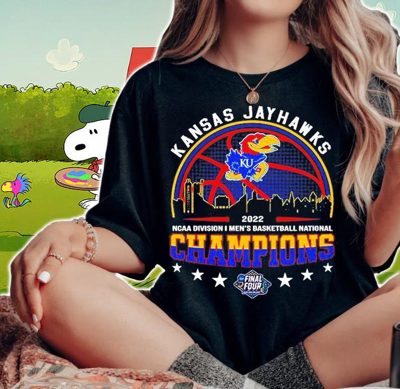 Kansas Jayhawks 2022 NCAA Division I Mens Basketball National Champions T-Shirt woman shirt