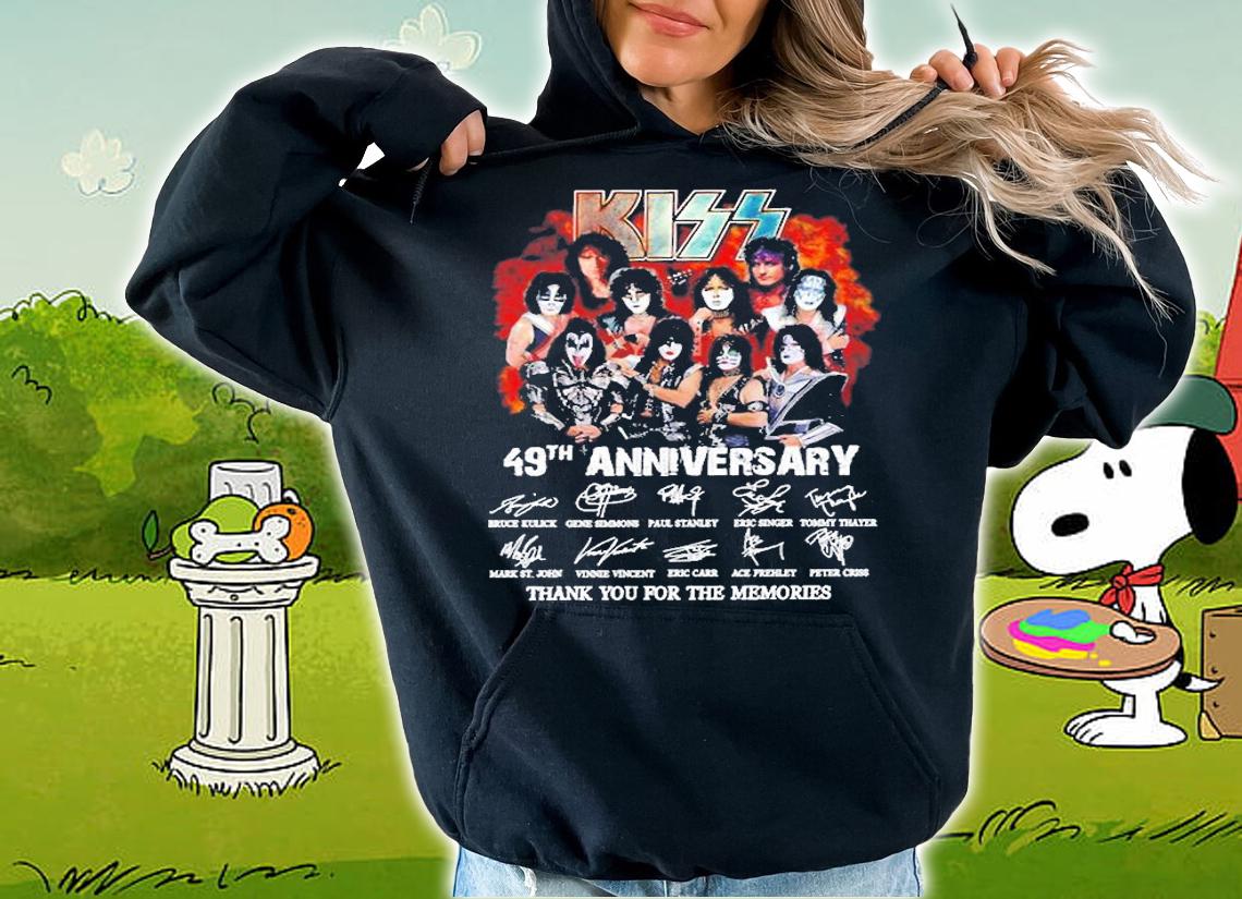 Kiss 49th Anniversary Signature Thank You For The Memories T-Shirt hoodie