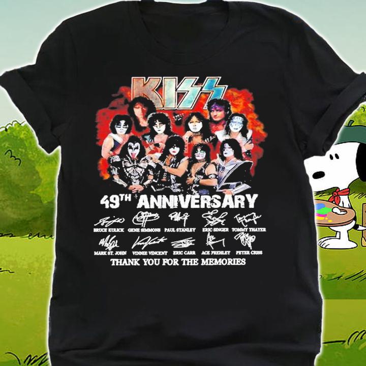 Kiss 49th Anniversary Signature Thank You For The Memories T-Shirt shirt