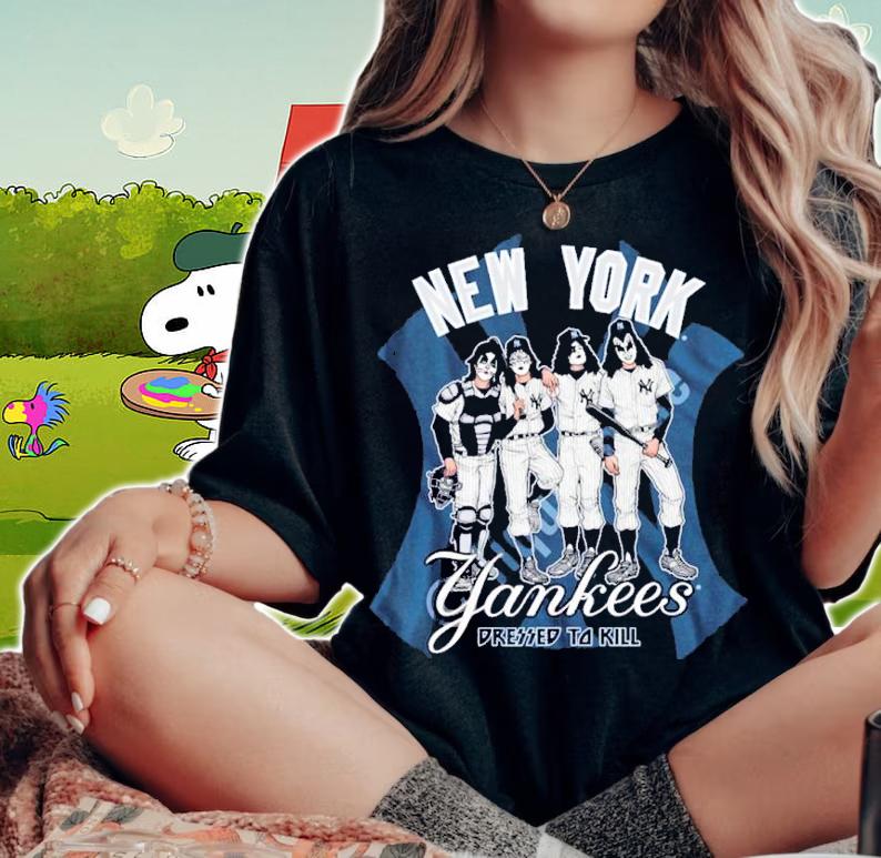 Kiss Band Members New York Yankees Dressed To Kill Shirt woman shirt