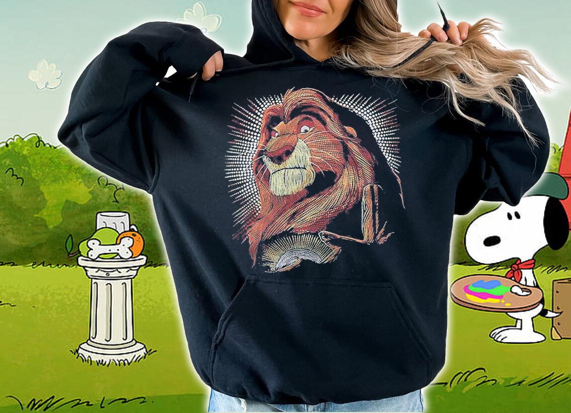 Lion King Mufasa Pride Rock Dot Art Retro Portrait Shirt hoodie