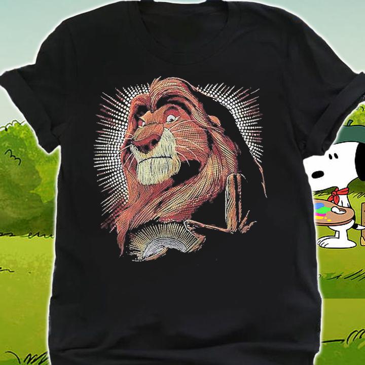 Lion King Mufasa Pride Rock Dot Art Retro Portrait Shirt shirt
