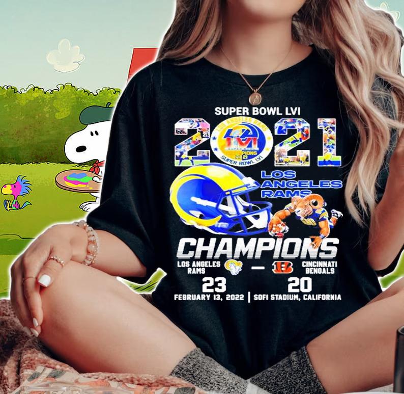 Los Angeles Rams Super Bowl LVI 2021 Los Angeles Rams 23 20 Cincinnati Bengals Shirt woman shirt