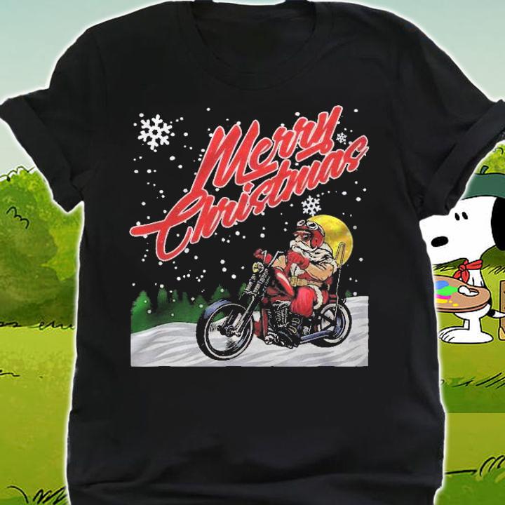 Merry Christmas Santa Motorcycle Chopper Shirt shirt