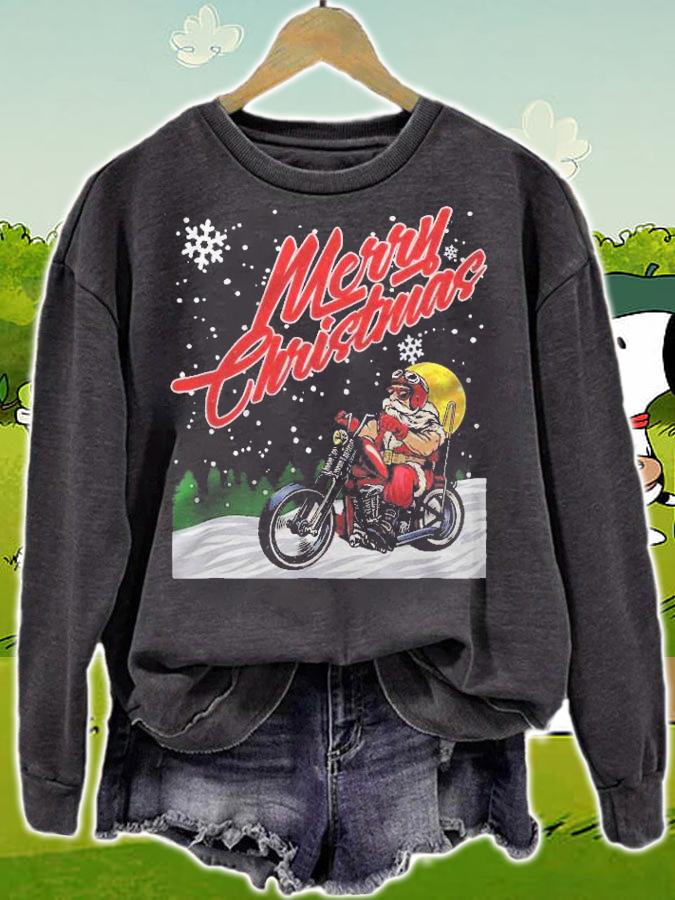Merry Christmas Santa Motorcycle Chopper Shirt sweatshirt