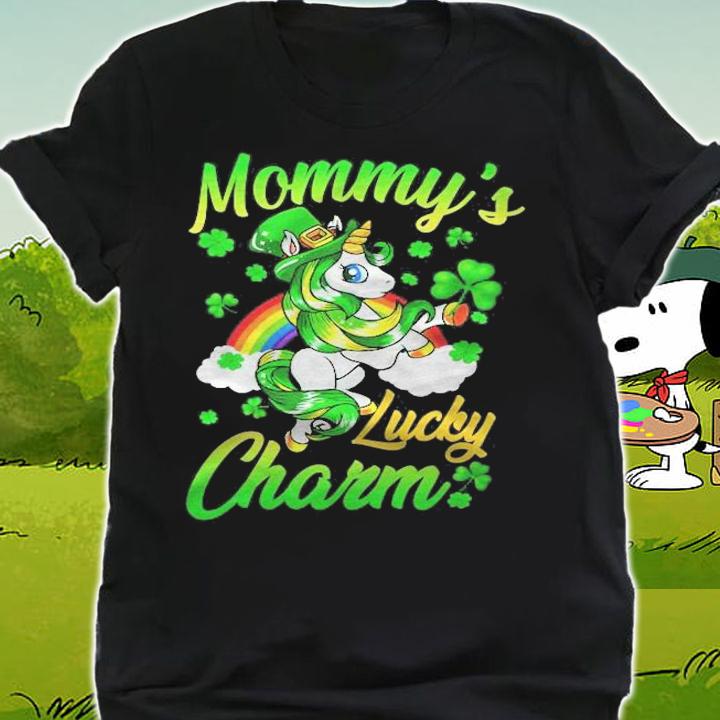 Mommys Lucky Charm Cute Unicorn St. Patricks Day Kids Shirt shirt