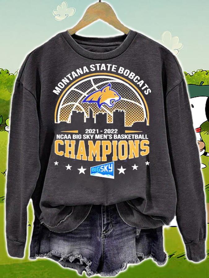 Montana State Bobcats 2021-2022 NCAA Big Sky Men's Basketball Champions Shirt sweatshirt