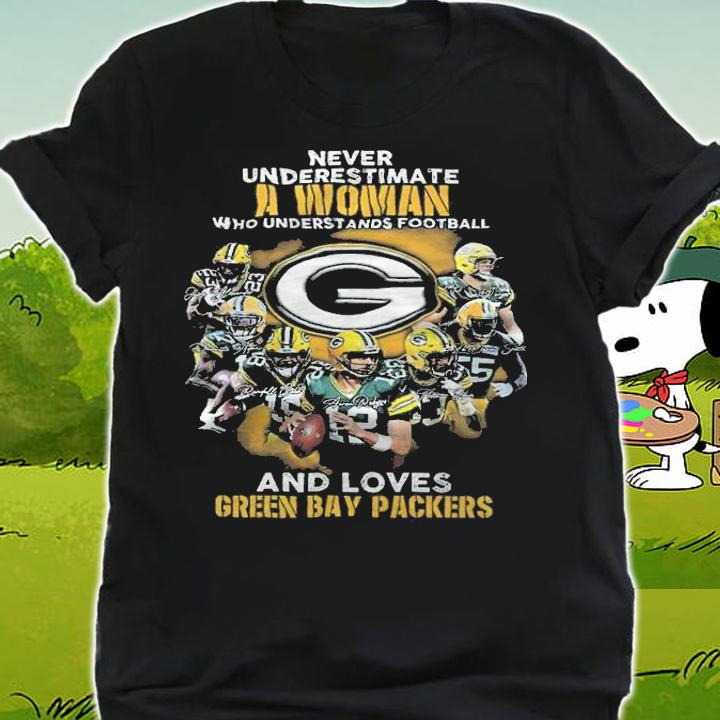 Never Underestimate A Woman Who Understands Football And Green Bay Packers Shirt shirt