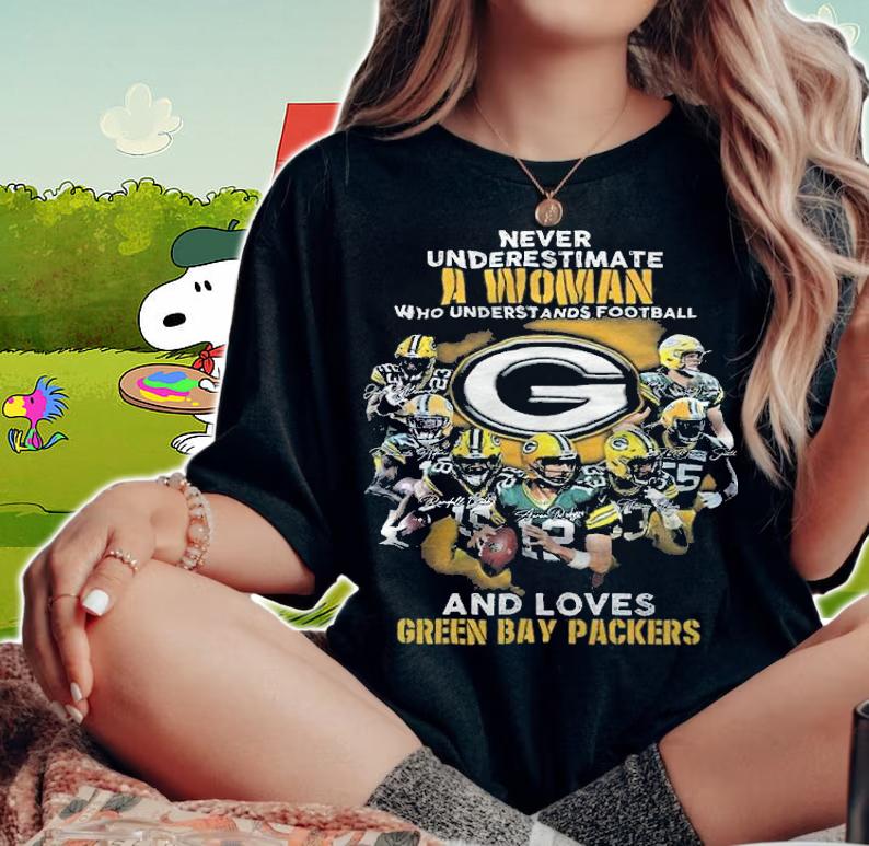 Never Underestimate A Woman Who Understands Football And Green Bay Packers Shirt woman shirt