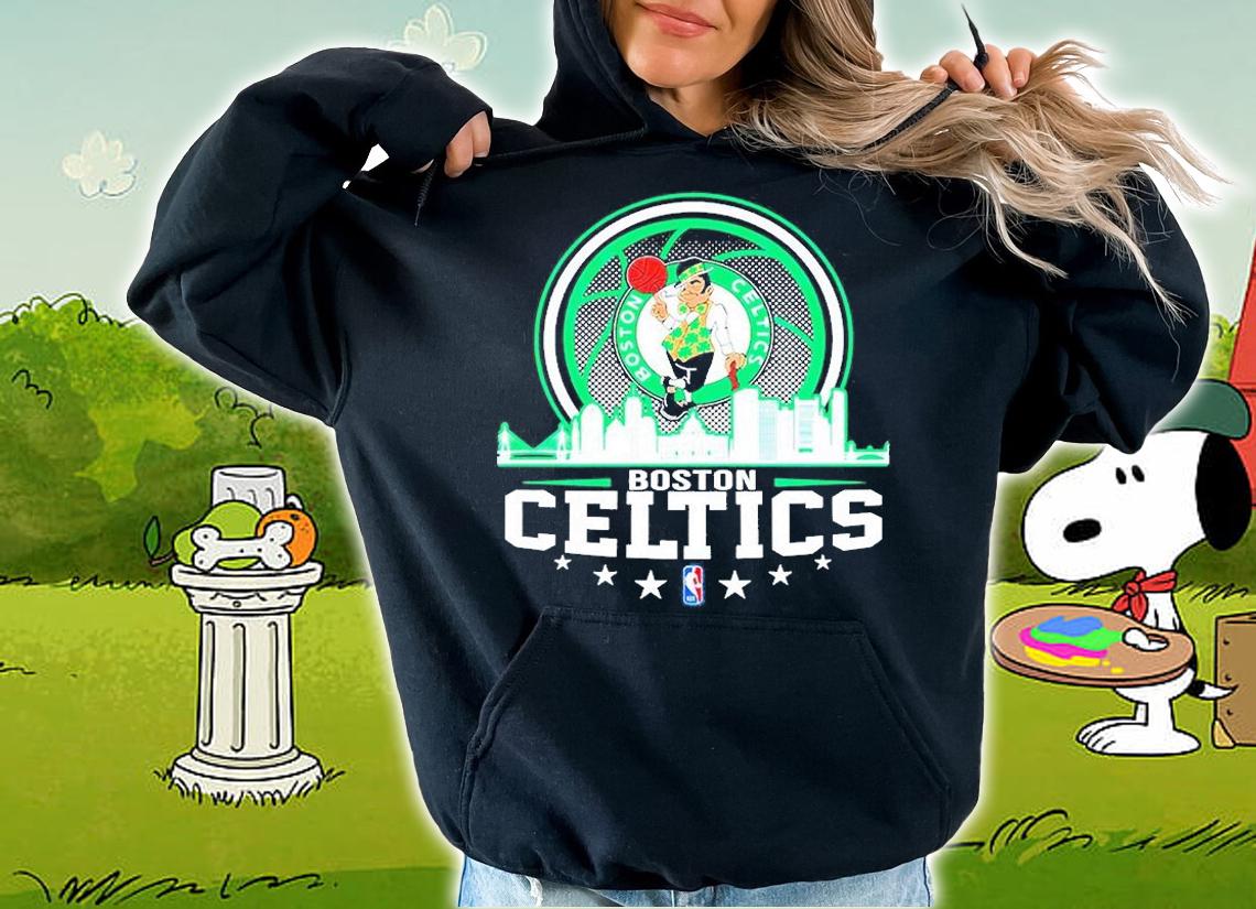 Nice Boston Celtics NBA City Skyline T-Shirt hoodie