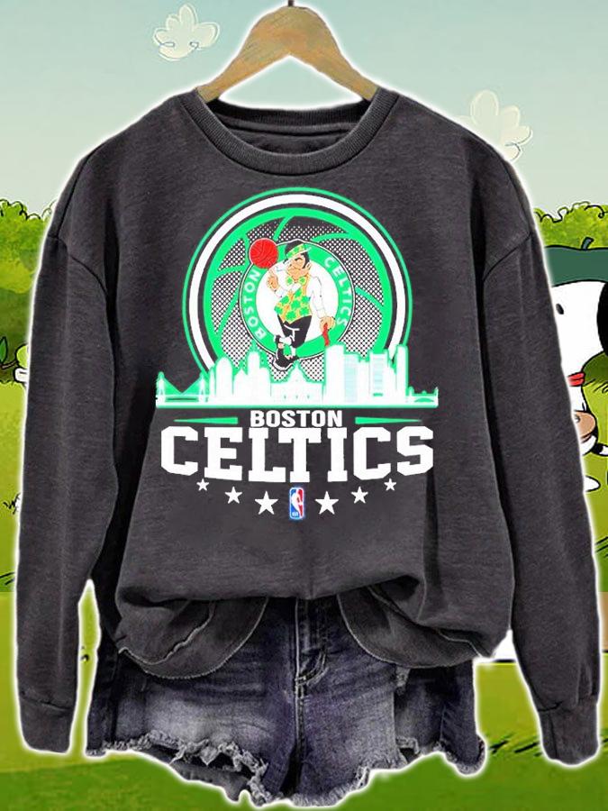 Nice Boston Celtics NBA City Skyline T-Shirt sweatshirt