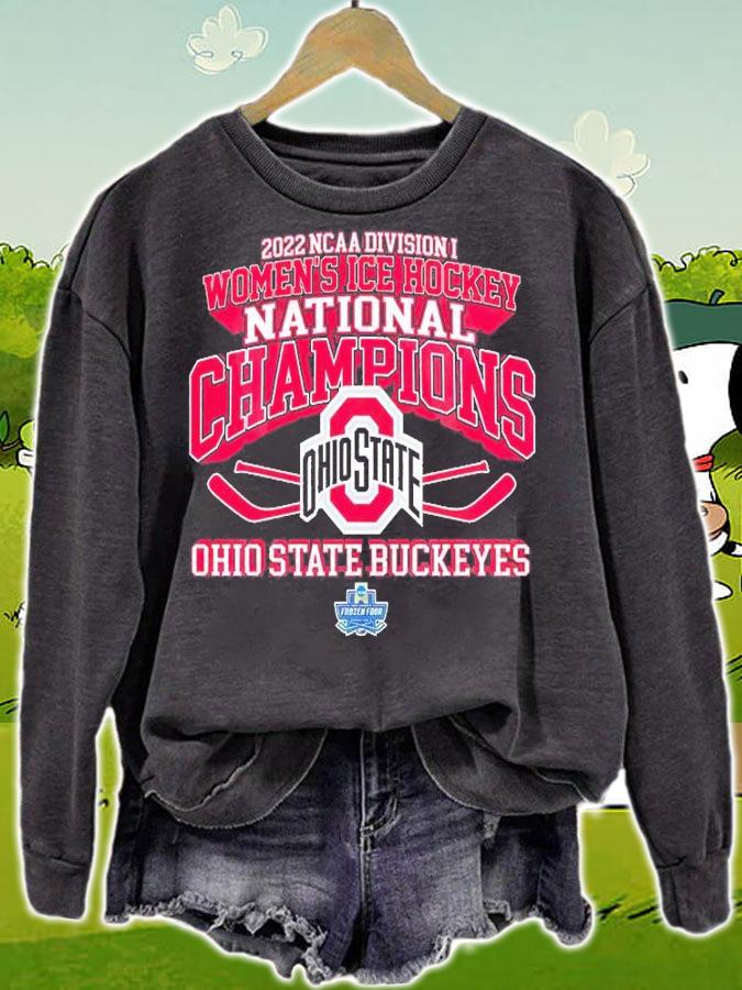 Ohio State Buckeyes NCAA Division I Women's ICE Hockey National Champions 2022 T-Shirt sweatshirt