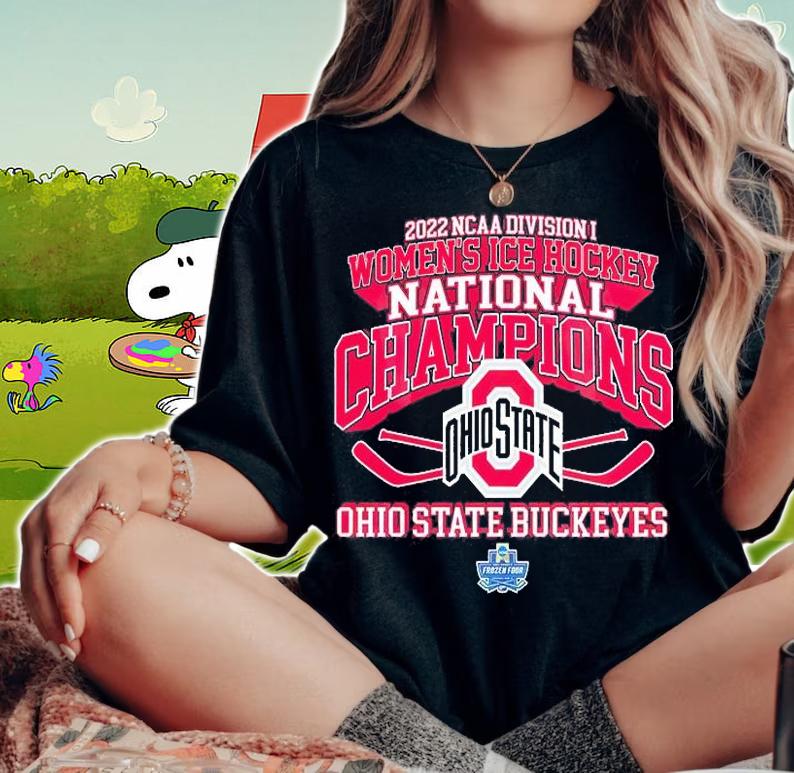 Ohio State Buckeyes NCAA Division I Women's ICE Hockey National Champions 2022 T-Shirt woman shirt