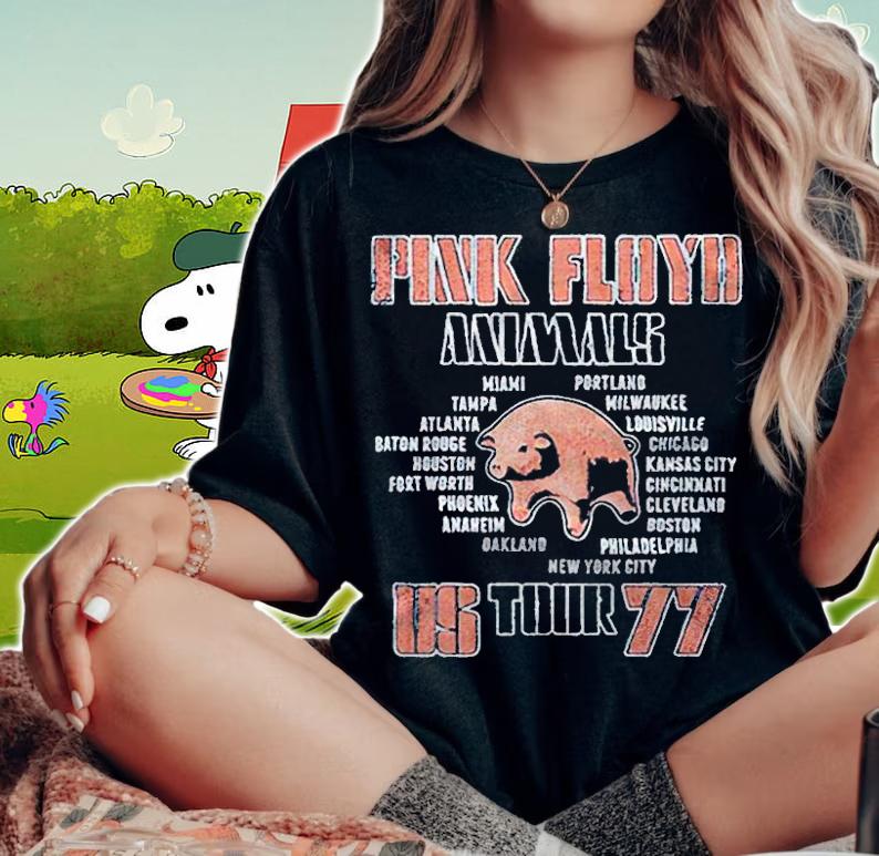 Pink Floyd Animals Us Tour 77 Pig T-shirt woman shirt