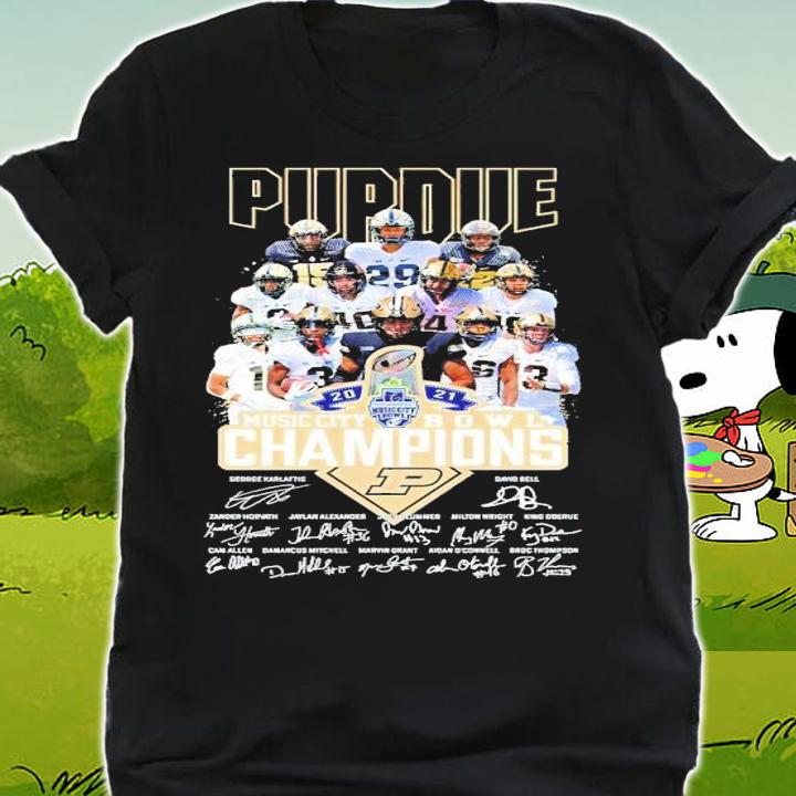 Purdue Boilermakers 2021 Music Bowl Champions Signatures Shirt shirt