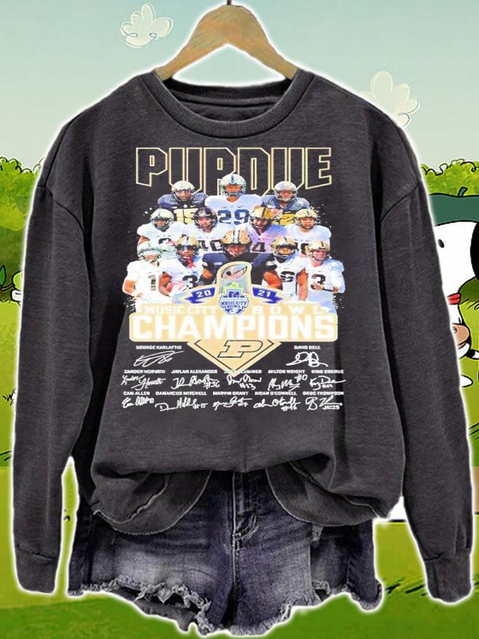 Purdue Boilermakers 2021 Music Bowl Champions Signatures Shirt sweatshirt