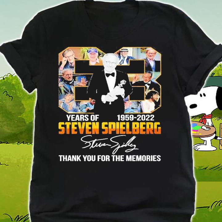 Steven Spielberg 63 Years Of 1959 2022 Thank You For The Memories Signature T-Shirt shirt