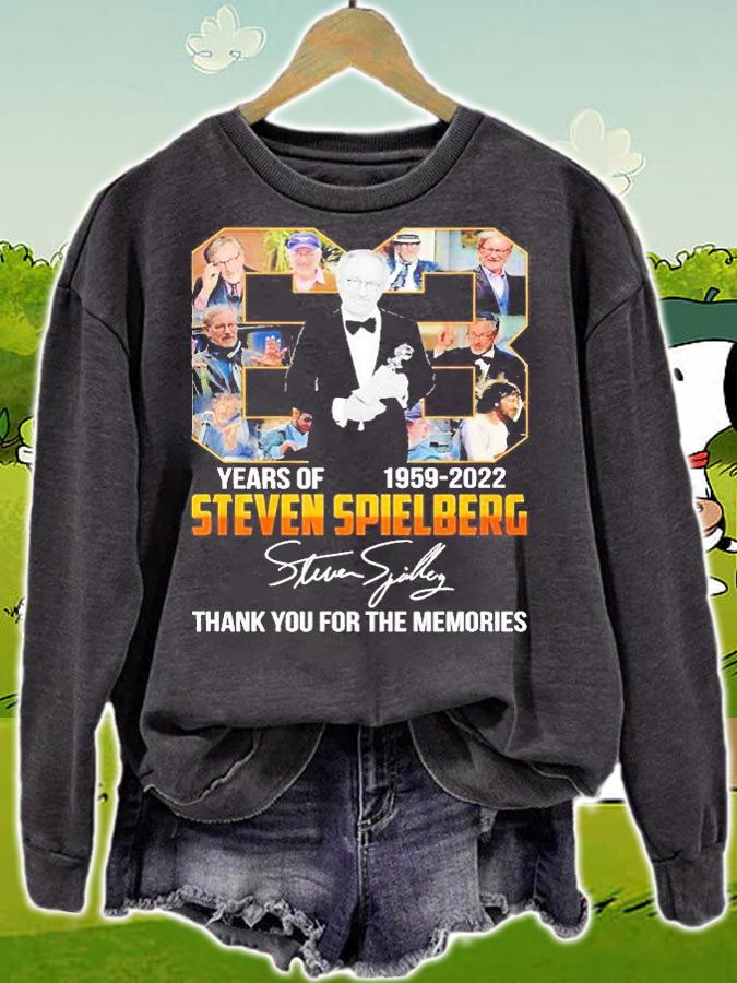 Steven Spielberg 63 Years Of 1959 2022 Thank You For The Memories Signature T-Shirt sweatshirt
