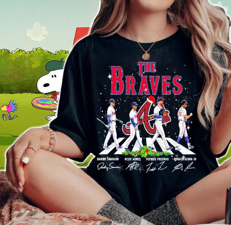 The Braves Christmas Abbey Road Signatures Shirt woman shirt