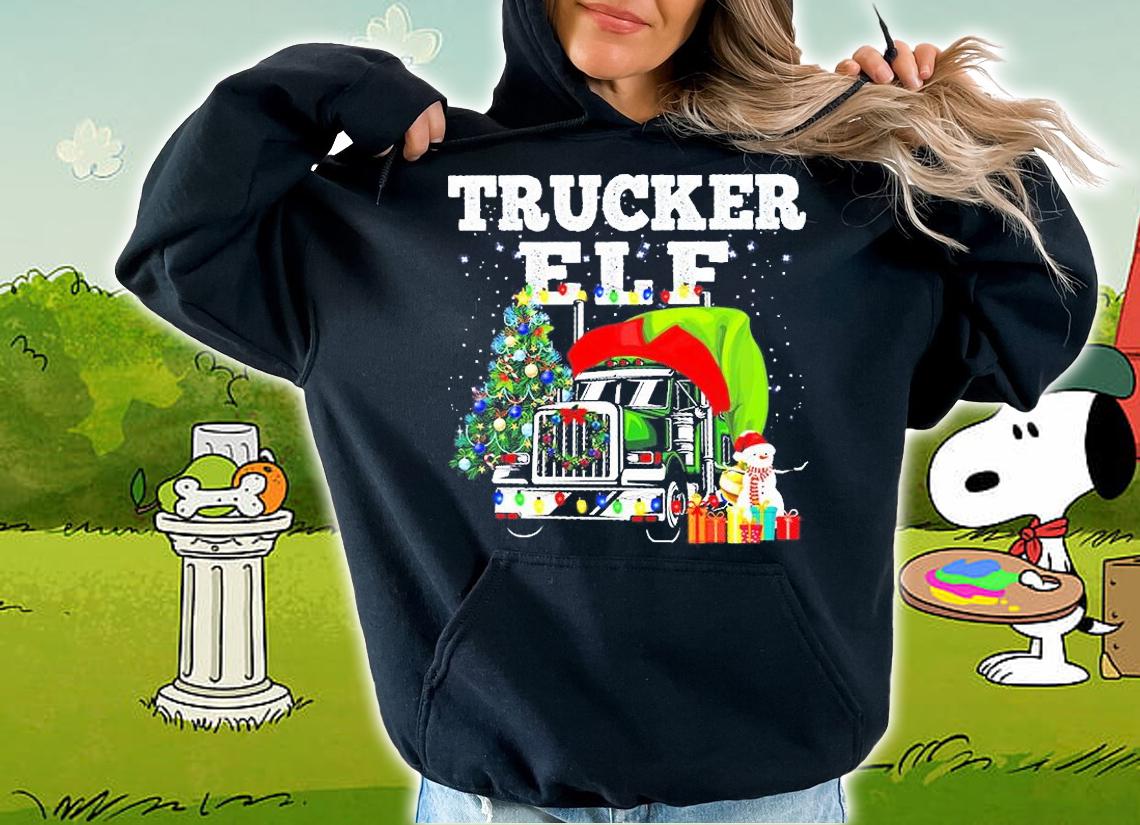 Trucker Christmas - Trucker Elf Trucker T-Shirt hoodie