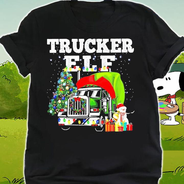 Trucker Christmas - Trucker Elf Trucker T-Shirt shirt