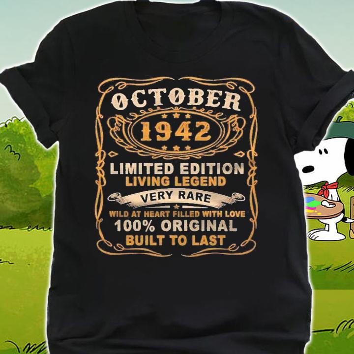 Vintage 80 Years Old October 1942 80Th Birthday Gift Shirt shirt
