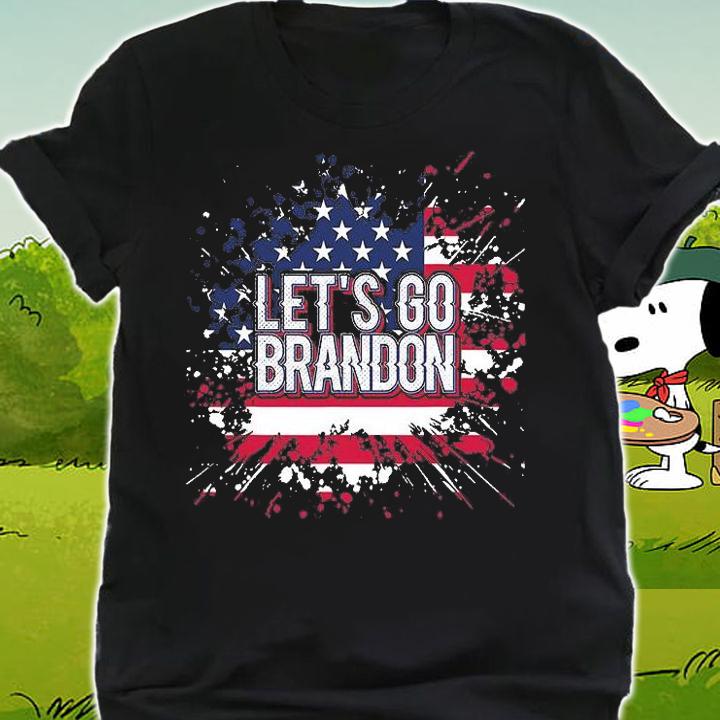 Vintage Let's Go Brandon Conservative US Flag Christmas Gift T-Shirt shirt