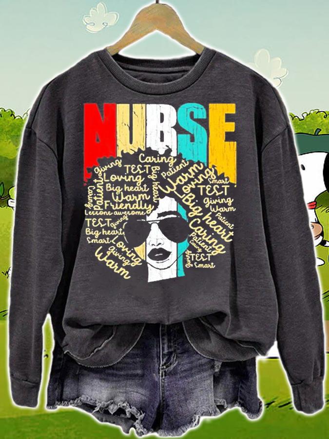 Womens Retro Vintage Nurse Nursing Costume African American T-Shirt sweatshirt