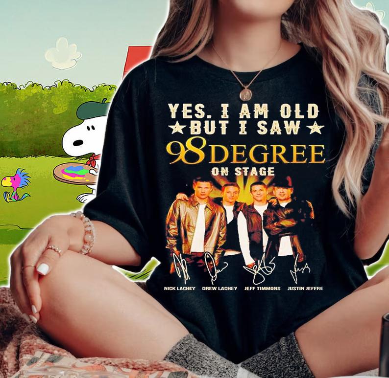 Yes I Am Old But I Saw 98 Degree On Stage Signatures T-Shirt woman shirt