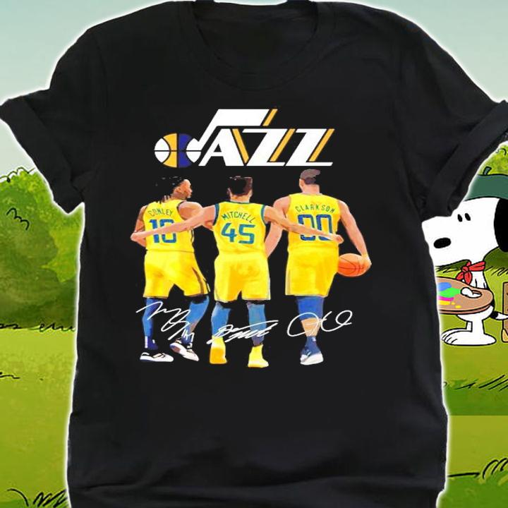 Utah Jazz Conley Mitchell Clarkson signatures t-shirt shirt