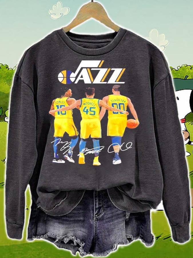 Utah Jazz Conley Mitchell Clarkson signatures t-shirt sweatshirt