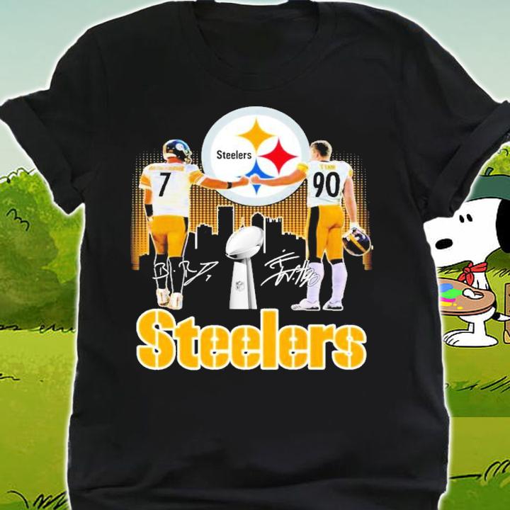 Pittsburgh Steelers Ben Roethlisberger and T. J. Watt signatures shirt shirt