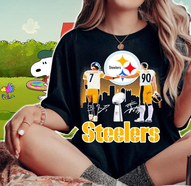 Pittsburgh Steelers Ben Roethlisberger and T. J. Watt signatures shirt woman shirt
