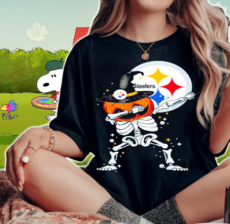 Pittsburgh Steelers Skeleton Dabbing Halloween shirt woman shirt