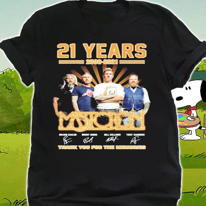 21 years 2000-2021 Mastodon signatures shirt shirt