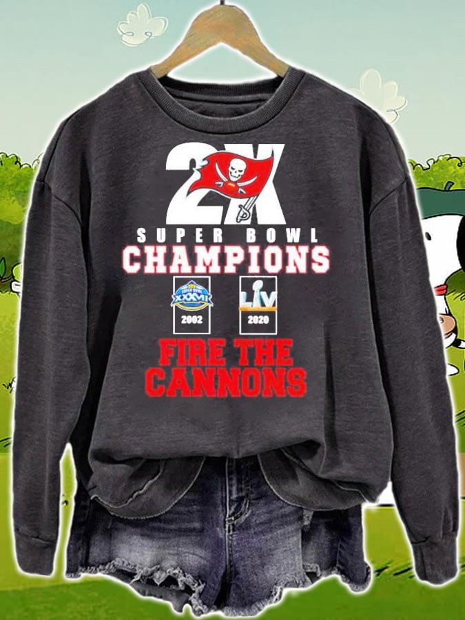 2X Super Bowl Champions fire the Cannons Tampa Bay Buccaneers shirt sweatshirt