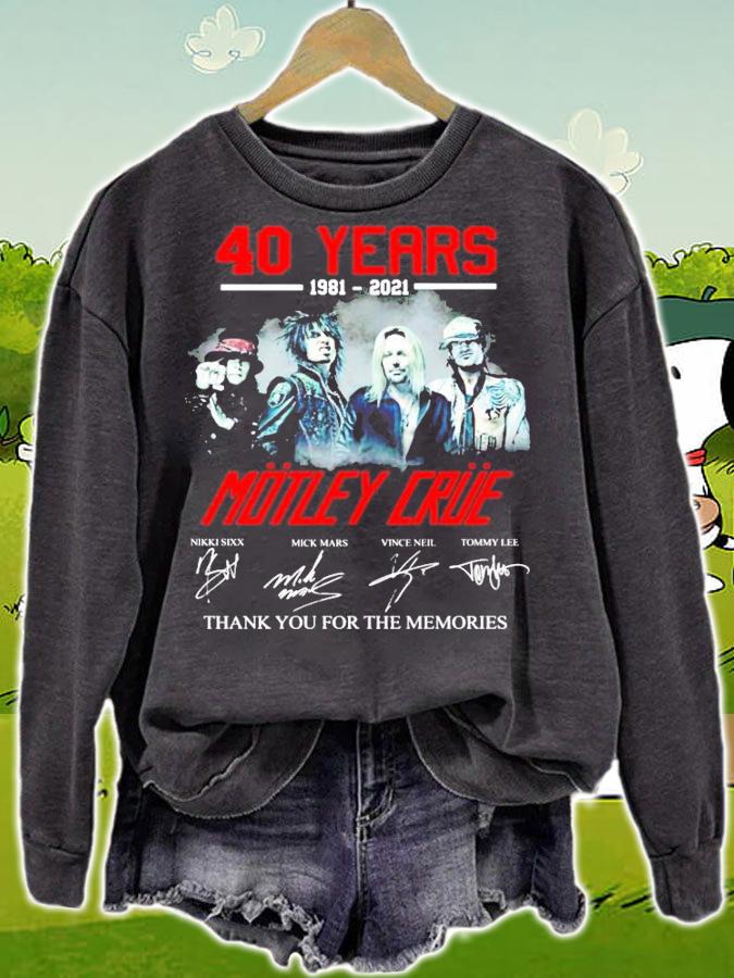 40 years 1981-2021 Motley Crue thank you for the memories shirt sweatshirt